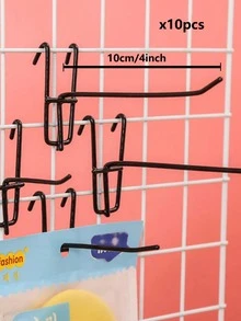 10pcs Plastic Hooks, Suitable For Metal Wire Mesh Panels, Grid Walls, Display Walls, Space-Saving Tool Storage Racks, Easy To Install, Reusable, Ideal For Home And Office Decor, Supermarkets, Jewelry Displays, Great For Birthday, Graduation, Home Decor, Back To School, Room Decor, And School Supplies - 10 Pcs - View 17