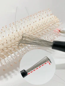 2件套发梳清洁套装 - 包括梳子清洁器、鬃毛刷、迷你刷，用于清洁发梳和发刷 - 彩色 - 查看 10