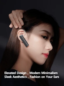 Remax New Wireless Headphone Single Ear Hook, Bone Conduction, With Noise Cancelling, 12H Playtime, Suit For Work/Home/Cell Phone/Computer/Zoom/Teams/Truck Driver, Black/White - RB-t01 - View 4