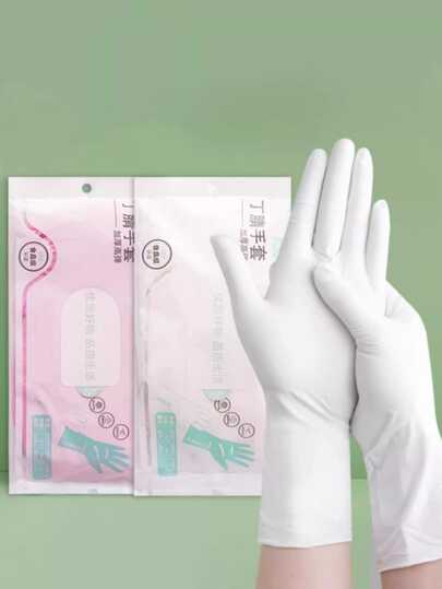 20pcs Reusable Nitrile Gloves, Thick & Durable Washable Cleaning Gloves, Latex-Free, Powder-Free, Non-Slip Long Cuff Gloves, Suitable For Kitchen Dishwashing, Household Cleaning And Food Preparation