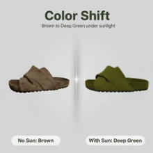 ORVYNE Color-Shift Suede Slides Winter Cozy Anti-Slip Slippers In Olive Green For Comfortable Indoor Wear Women's Walking Shoes Lightweight & Cozy Fit - 青檸色 - 查看 3