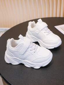 1 para skórzanych butów sportowych dla dzieci, białe, dla chłopców i dziewcząt, uczniów szkół podstawowych - Biały - Zobacz 4