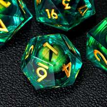 7pcs Sharp Edge Resin Handmade Cat's Eye D&D Dice Set, For Roleplaying Games Like - Multicolor - View 8