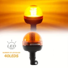 Heavy Duty Amber Rotating Warning Light - 40/60/80 LED Beads, 12-24V, High Brightness, Easy Installation Vehicle Safety Accessory, Sturdy Construction, Equipped With LED Controller, Suitable For Truck And Car LED Courtesy Lights