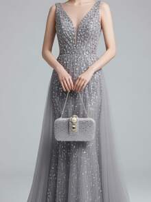 2026新款双面镶钻珍珠手拿包婚礼晚宴包女士派对钱包生日礼物 - 彩色 - 查看 9