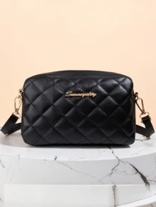 2026新款时尚黑色刺绣包女士斜挎包单肩包凌格斜挎包手提包单肩包女包 - 黑色 - 查看 2