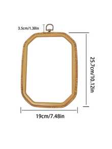 1pc Rectangular Retro-Look Wood Grain Embroidery Hoop (Embroidery Hoop/Decorative Frame/Picture Frame) (The Large Size Hoop Has Additional Holes That Are Not A Quality Issue, The Metal Head Can Be Unscrewed And Mounted Into These Empty Holes To Provide An Alternative Hanging Method) - Brown - View 13