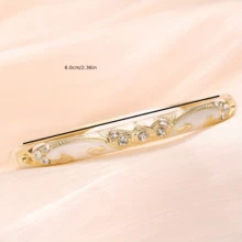 1pc Enamel Drip Oil Luxury Palace Style Hinged Bangle Bracelet, Convenient To Wear, Suitable As Birthday, Valentine's Day, New Year Gift, Party Or Holiday Wear - Thin Crown Bracelet - View 4