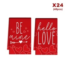 2/4/48 Stück Valentinstag Küchen Geschirrtücher, Polyester Geschirrtücher mit Herz Muster Design, saugfähig und weich, geeignet für tägliche Küchen Reinigung, können auch als Feiertags Dekoration verwendet werden um eine romantische Atmosphäre zu schaffen, praktisch und dekorativ, Küchentücher, Valentinstag & Hochzeitsdekoration - Verschiedenfarbig - Übersicht 19
