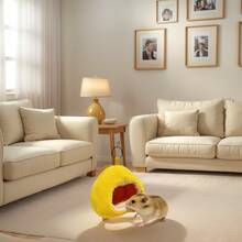 Hamster Cotton Nest, Pet Warm Winter Supplies, Hibernation Sleeping Bag House, Gerbil Cage, Mouse Nest - Yellow - View 2