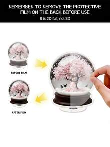 2D Flat, Rotating Acrylic Snow Globe Wedding/Valentine's Decoration, Acrylic Globe With Couple Figurine- Quiet Rotating Winter Scene Night Sky, Elegant Village Ornament For Home/Office Desk, Twinkling Snow Globe Decorations For Holiday Tabletop Display ( & S), Lightweight Holiday Plaque For Year-Round Decorative Sign, 2D Flat, Ideal Gift For Home Decoration, Valentine's Day, Easter, Halloween, Graduation Ceremonies, And Home Decor - Multicolor - View 10