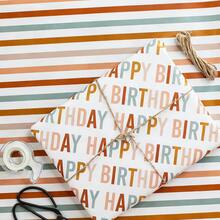 5 Pcs Beautiful Happy Birthday Wrapping Paper, 42*28.5cm Quality Happy Birthday Paper Rolls For Medium Sized Gifts - Add A Touch Of Magic To Every Gift You Wrap(Letter/Striped/Polka Dot Available) - Multicolor - View 6