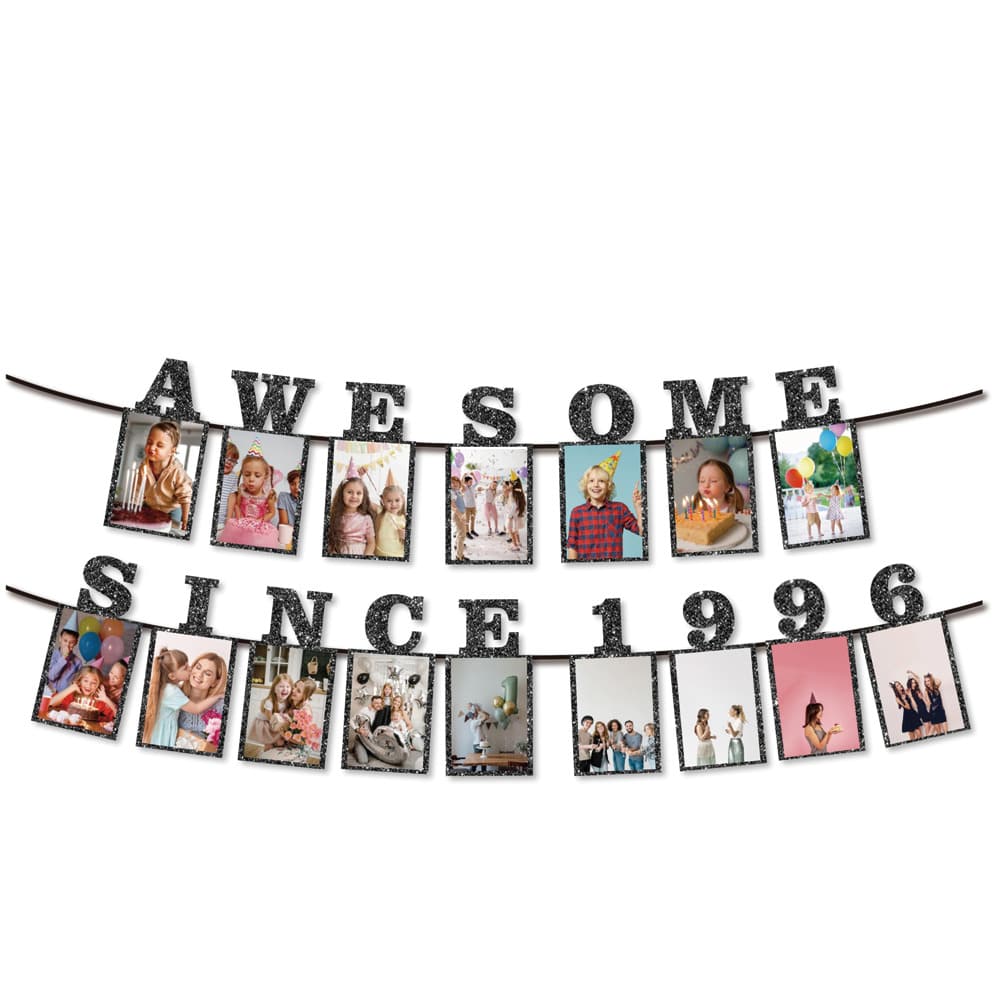"Tuyệt vời từ năm 1996" Băng rôn ảnh đèn flash đen - Băng rôn chúc mừng sinh nhật lần thứ 50 - Trang trí kỷ niệm 50 năm ngày cưới - Trang trí tiệc sinh nhật cột mốc (Ảnh Thu Đông 1996) - Nhiều màu 1996 - Xem 1