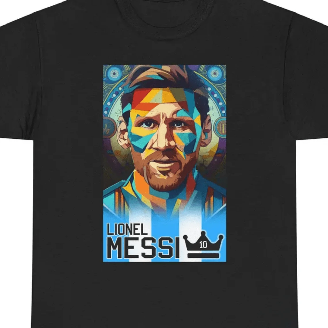 Artistic Lionel T-Shirt, Soccer Fan Apparel - 黑色 - 查看 1