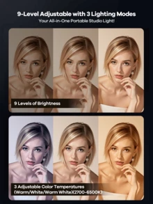 REMAX Non-Blocking Camera Selfie Light, Mini Clip Ring Light With 3 Colors & 9 Brightness, Portable For Phone/PC/Tablet - RT-e185 Multicolor - View 5