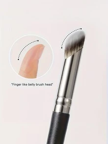 1pc Multi-Functional Precise Coverage Concealer, Soft & Fluffy Finger-Shaped Concealer Brush For Flawless Makeup - Black - View 7
