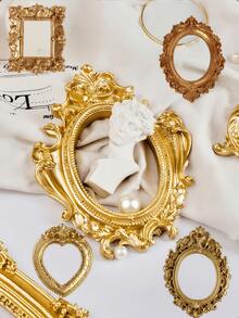 1/2/8/12个复古欧式金色树脂浮雕迷你相框，适用于壁纸、装饰挂画、情人节画作、装饰相框和支架、返校季、派对节日、天使椭圆形小相框、摄影道具、北欧ins风配件、摄影装饰、摄影道具 - 多色 - 查看 4