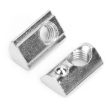 Tuercas elásticas estándar europeo, 50 pcs, 40-M8, para perfiles aluminio, acero carbono de calidad, recubrimiento de níquel, resistente a corrosión, duraderas, múltiples especificaciones, tuercas ranura en T, añadir abrazaderas sin desmontar, rosca precisa, conexión estrecha - Plateado - Ver 8