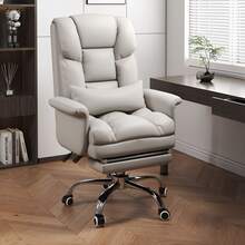 1 PC Ergonomic Executive Office Chair With Footrest,  PU Leather Task Chairs With 130° Backrest Lumbar Support, Computer Chair Ergonomic Office Chair, PU Leather Swivel Desk Chair - trắng - Xem 9