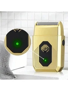 AXH USB Rechargeable Reciprocating Electric Shaver, Portable Men's Shaving Device - Gold - View 7