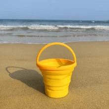 1pc Foldable Beach Bucket, Vibrant Fruit & Vegetable Shaped, Colorful Collapsible Beach Bucket, Suitable For Beach Fun, Outdoor Camping, Hiking, Fishing, Interesting Outdoor Toy, Children Beach Toy - Multicolor - View 11