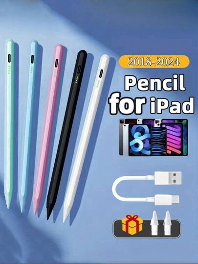 适用于 iPad Pro 和 iPad Air（2018-2025 款）的 Apple Pencil 触控笔，带 LED 电量指示灯，配备 120mAh 可充电电池，是送给母亲、家人、朋友、孩子、生日或节日的理想礼物。