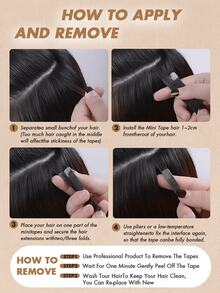 High-Quality Remy Tape In Human Hair Extensions 10pcs 12-22Inch Silky Straight | Invisible Seamless Double-Sided Skin Weft | Beginner-Friendly Easy To Wear & Reusable | Zero Shedding Long-Lasting | Portable Compact For Travel & Touch-Ups | Romantic Length & Volume | Must-Have Hairpieces For Cosplay Character Creation & Daily Fashion Looks