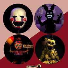 KIT With 4 FNAF Buttons - Buttons Buttons 4.5CM Brooch Anime GAME - Otaku Nerd Geek Button - Button - Button - Brooches - Button - Buttons - Butom - Botoms - Pin - Pins - Button - Bottom - Button Buttons - KIT 14 - Ver 1