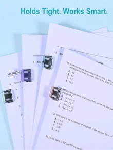 1 Pack (10 Pcs) 1-Inch Stackable Push Binder Clips - Strong Grip Reusable File Organizers For Office Reports, School Notes & Home Craft Papers Space-Saving Sleek Clips For Document Sorting, Scrapbooking & Desk Storage, Essential Office & School Supplie - 隨機 - 查看 6