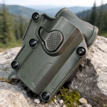 1pc Outdoor Hunting Right Hand Protective Holster, PP Material, Universal Fit With Quick Release Function, Suitable For G17, P320, 1911 And Other Models, 4 Colors Available: Transparent, Military Green, Black, Sand - Multicolor - View 11