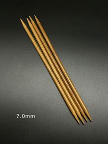4支/套竹制针织针，9.8英寸/25厘米长碳化双头针织针，适用于编织毛衣、裤子、帽子、手套、围巾等。可选尺寸：2.0毫米-10.0毫米