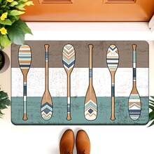1/2/3pcs Geometric Paddle Shape Kitchen Rugs, Bohemian Coastal Style, Non-Slip Backing, Perfect For Kitchen, Living Room, Bedroom, Bathroom, Entryway, Indoor Outdoor Garden Party Home Decor - Multicolor - View 6