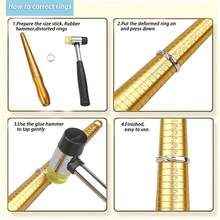 Metal Ring Sizer Set, Repair Tool Kit, Includes US, UK, HK, EU And Other Country Sizes, Ring Sizer 0-13, Ring Mandrel, Agate Polishing Blade, Polishing Stick, Silver Polishing Cloth, Ring Resizing Tools, For Jewelry Making And Measurement - Multicolor - View 5