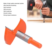 Escariador broca carpintería 16-60mm, carburo cementado, alta dureza y precisión, diseño proceso excelente para taladrado rápido, perforación limpia, evacuación rápida virutas, se guro y ahorra esfuerzo. Apto para maderas diversas (cajones, clavos puertas). Utilizable en taladros de prensa, pistola, banco, verticales, eléctricos manuales/de sobremesa. Diseño cabeza curva arco facilita eliminación virutas y aumenta eficiencia. - Naranja Coral - Ver 2