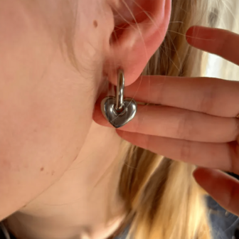 ต่างหูห่วงสแตนเลส, ต่างหูบอลกลมวัสดุ CCB เรียบง่ายสำหรับผู้หญิง, ดีไซน์มินิมอล, แฟชั่นและหลากหลาย
