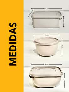 Kit Of 12 Plastic Pots - Various Shapes - Microwave, Freezer And Dishwasher Safe - 1 Liter - 查看 7