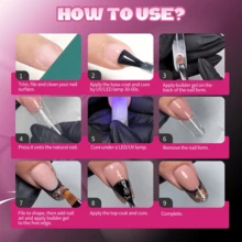 75pcs New Acrylic Reusable French Manicure Nail Tips, Includes 15 Different Sizes Of Nail Forms, Trapezoid French Nail Molds, Decorative Glitter & Rhinestones, Suitable For Acrylic/Extension Gel, French Ombre Line Design, Professional Nail Tools & Accessories For Salon And Home Use - White - View 4