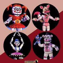 KIT With 4 FNAF Buttons - Buttons Buttons 4.5CM Brooch Anime GAME - Otaku Nerd Geek Button - Button - Button - Brooches - Button - Buttons - Butom - Botoms - Pin - Pins - Button - Bottom - Button Buttons - KIT 12 - Ver 1
