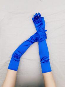 1 Pair Extended Satin Elastic Gloves, Retro Party Women's Fashion Long Gloves, Cosplay Party Wedding Gloves