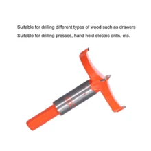Escariador broca carpintería 16-60mm, carburo cementado, alta dureza y precisión, diseño proceso excelente para taladrado rápido, perforación limpia, evacuación rápida virutas, se guro y ahorra esfuerzo. Apto para maderas diversas (cajones, clavos puertas). Utilizable en taladros de prensa, pistola, banco, verticales, eléctricos manuales/de sobremesa. Diseño cabeza curva arco facilita eliminación virutas y aumenta eficiencia. - Naranja Coral - Ver 6
