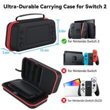 Switch 2 (2025) 专用硬壳便携包，带 24 个游戏卡槽的保护旅行袋，兼容 Joy-Con 2 手柄和充电器，耐用便携，可收纳游戏装备配件，适合游戏玩家和日常使用。 - 彩色 - 查看 3