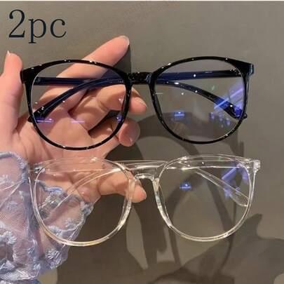 1/2/3pcs Fashion Glasses, Clear Lenses, Unisex Glasses, Black, Pink And Clear Frames,