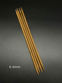 4支/套竹制针织针，9.8英寸/25厘米长碳化双头针织针，适用于编织毛衣、裤子、帽子、手套、围巾等。可选尺寸：2.0毫米-10.0毫米