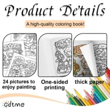GDTME "Hobbies & Professions" Coloring Book, 24 Pages Of Thick, Non-Bleeding Interior Pages, Single-Sided Printing, Recommended For Beginners, 7.87*7.87 Inch, Clean And Clear Patterns, Perfect For Stress Relief, Valentine's Day Gifts, Adult Coloring Book, A Beautiful Music Festival, Small Gifts For Wedding Season, Friends' Drawing Sketchbook - 301 - View 5
