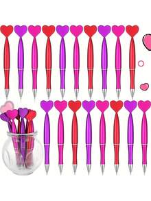 3pcs/Set Creative Heart-Shaped Ballpoint Pen Set, Love Theme Pens, Office Supplies, Perfect Valentine's Day Gift For Boyfriend/Girlfriend, Office Supplies, Study Supplies, Wedding Supplies, Valentine's Day Gift, Romantic Gift, Valentine's Day - Multicolor - View 7