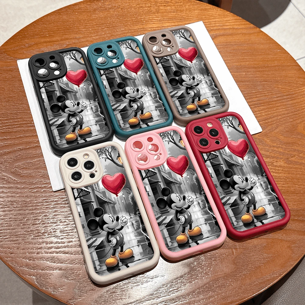 Disney Mickey Mouse Themed Phone Case Featuring A Heart Balloon Design What What Use As A Stylish Accessory Compatible With IPhone 17, 16, 15, 14, 13, 12, And 11 Pro Models And Designed With Shockproof Protection This Case Makes A Delightful Gift For Family Friends Birthdays Holidays And Special Occasions - màu đen - Xem 1