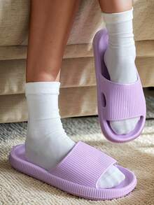 New Fashionable Minimalist Men's Slippers, Suitable For Casual Daily Wear, Versatile And Practical. Thick Sole, Breathable And Soft, Comfortable To Wear. Made Of EVA Material, Anti-Bacterial, Quick-Drying And Super Shock-Absorbing. Suitable For Beach, Outdoor, Indoor, Bedroom, Bathroom And Other Occasions, Stylish Slippers For Men And Couples, Also Can Be Used As Bathroom Slippers. - Multicolor - View 10