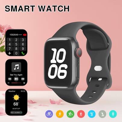 Nuevo reloj inteligente multifuncional (contestar/marcar llamadas), pantalla de 1,83 pulgadas, con funciones de SMS y llamadas, con múltiples modos deportivos incorporados, podómetro y alertas meteorológicas, adecuado como regalo festivo para hombres y mujeres