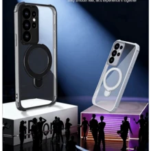 透明指环支架手机壳，具备完整的支架功能和稳定的支撑，兼容三星 Galaxy S26/S26Plus/S26Ultra/S25FE/S25 Ultra/S25/S25Plus/A56/A36/A16/A26/A17/A37/A57 - 紫色 - 查看 6