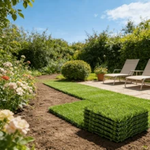 1/2/4/6pcs Artificial Grass Mat, 30*30cm, Polyester Material, Snap-In Drainage Design, Suitable For Decorating Garden, Balcony, Terrace - Multicolor - View 7